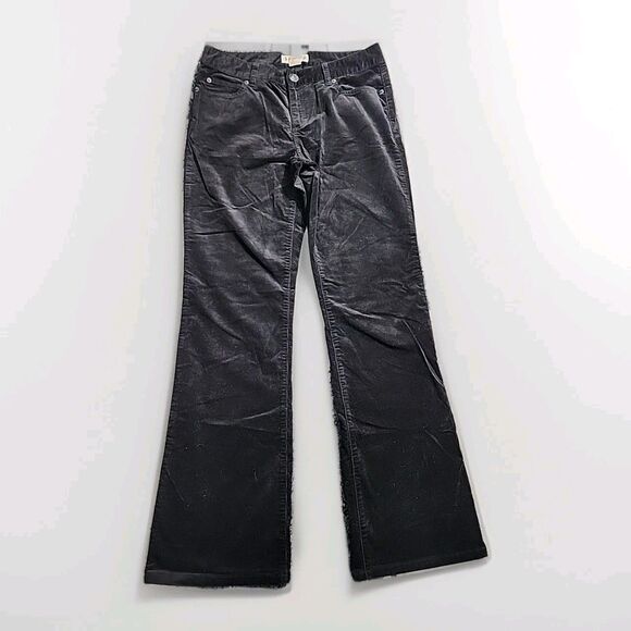 Michael Kors Corduroy Straight Leg Mid-Rise Pants Black Size 8 Office Casual - Picture 1 of 9